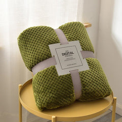 Waffle Pattern Plush Throw Blanket